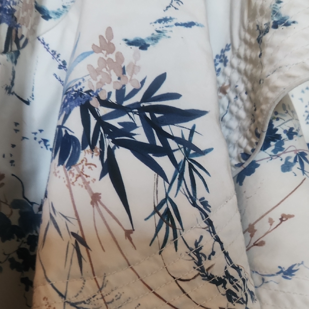 ANTONIO MELANI Cream Skirt with Blue and Tan Floral Accents